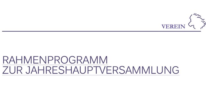 Rahmenprogramm JHV 2020